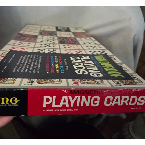 Vintage Kling Windproof Magnetic Playing Cards Steel Board 50s Travel Game - Picture 3 of 7